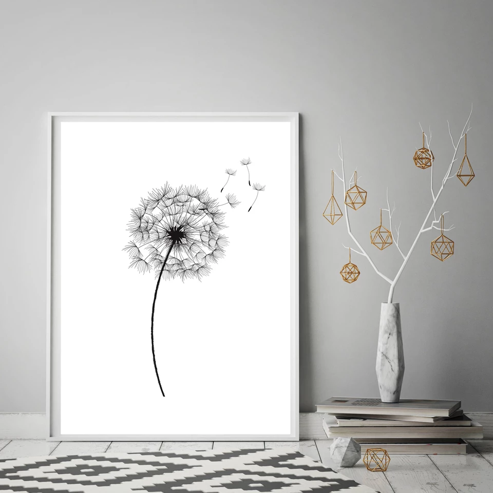 Detail Gambar Bunga Dandelion Gambar Bingkai Bunga Hitam Putih Nomer 43