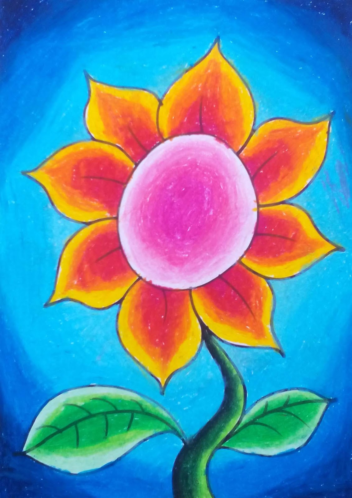 Detail Gambar Bunga Dengan Crayon Nomer 4