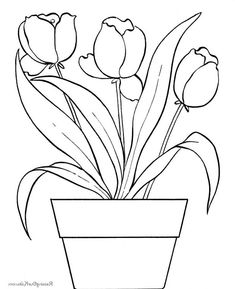 Detail Gambar Bunga Di Pot Hitam Putih Nomer 11