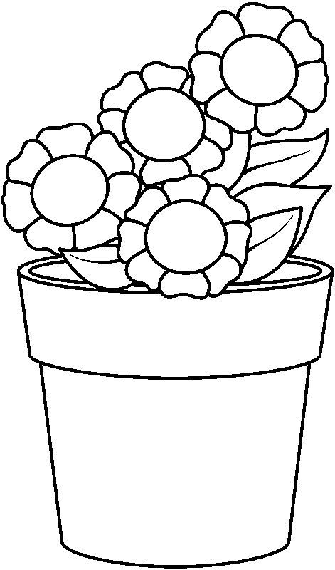 Detail Gambar Bunga Di Pot Hitam Putih Nomer 16