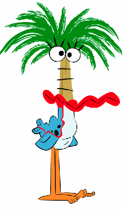 Detail Cartoon Character With Palm Tree Hair Nomer 7