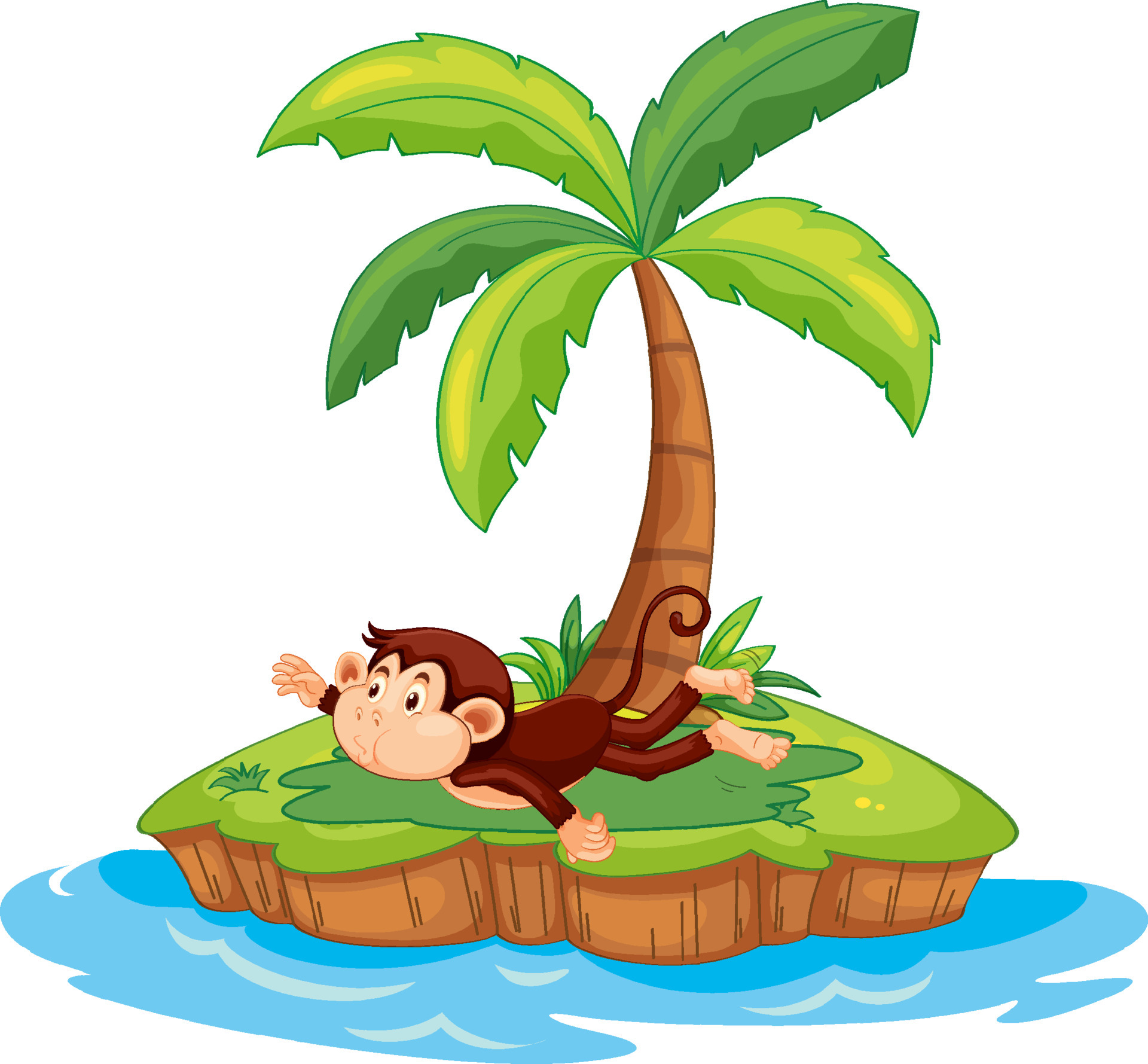 Detail Cartoon Character With Palm Tree Hair Nomer 19