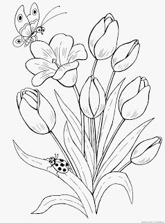 Detail Gambar Bunga Hitam Putih Untuk Diwarnai Nomer 4