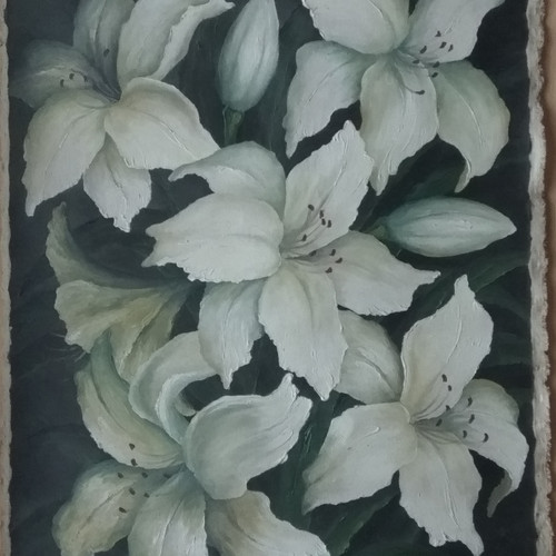 Detail Gambar Bunga Kaligrafi Gambar Bunga Lukisan Di Krudung Nomer 51