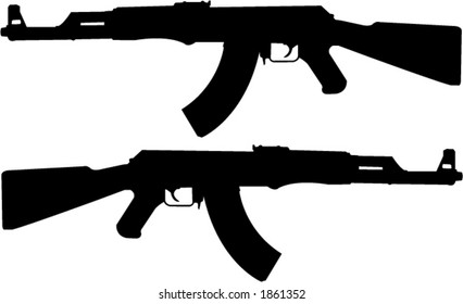 Detail Ak 47 Silhouette Vector Nomer 13