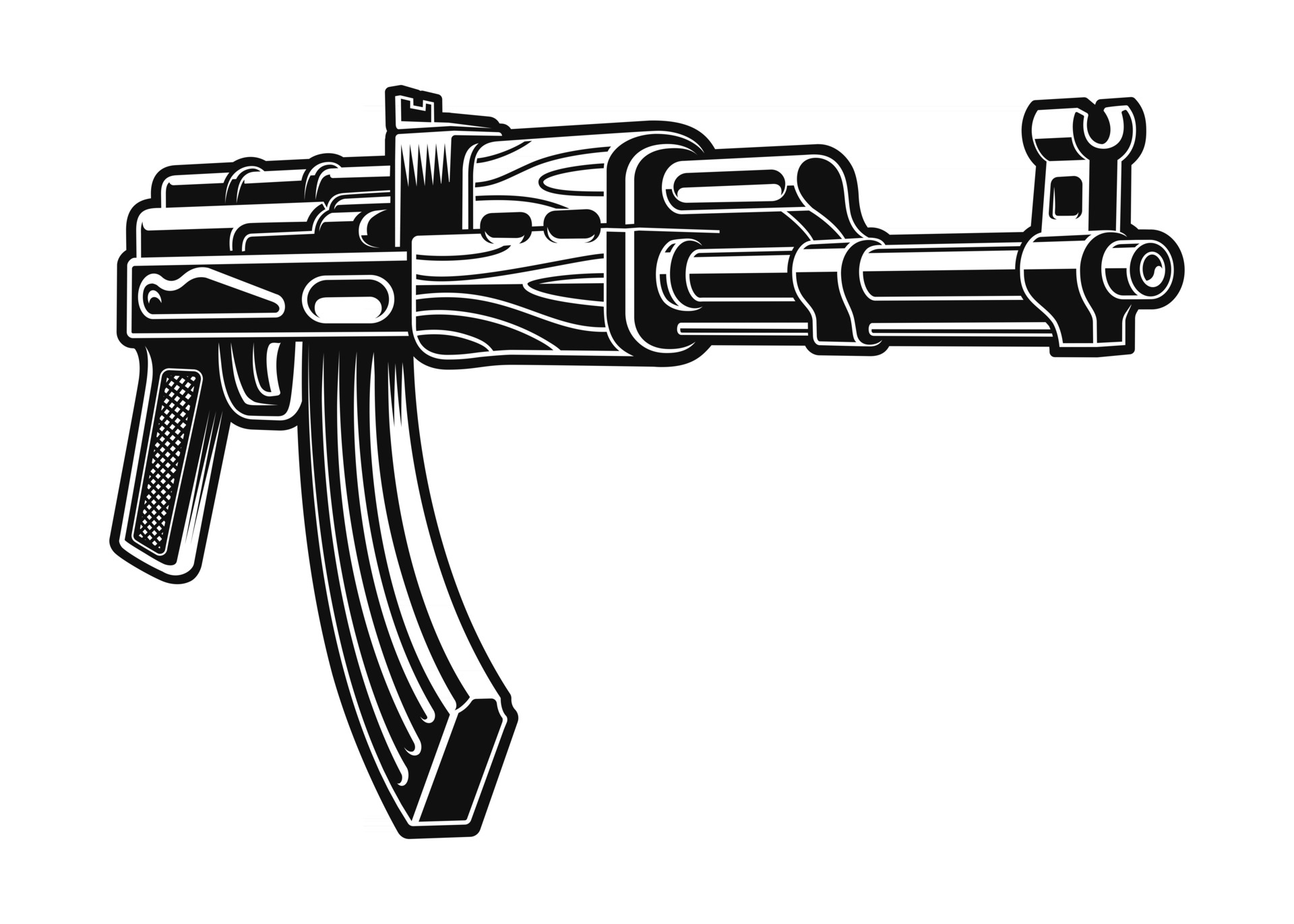 Detail Ak 47 Vector Nomer 13