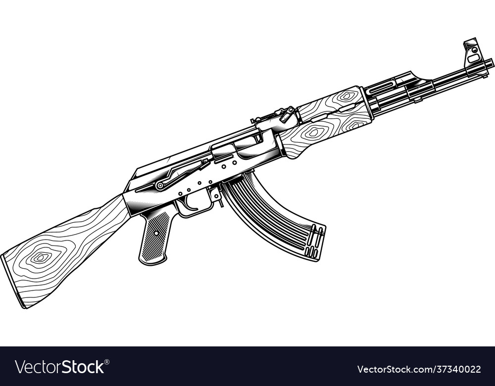 Detail Ak 47 Vector Nomer 20