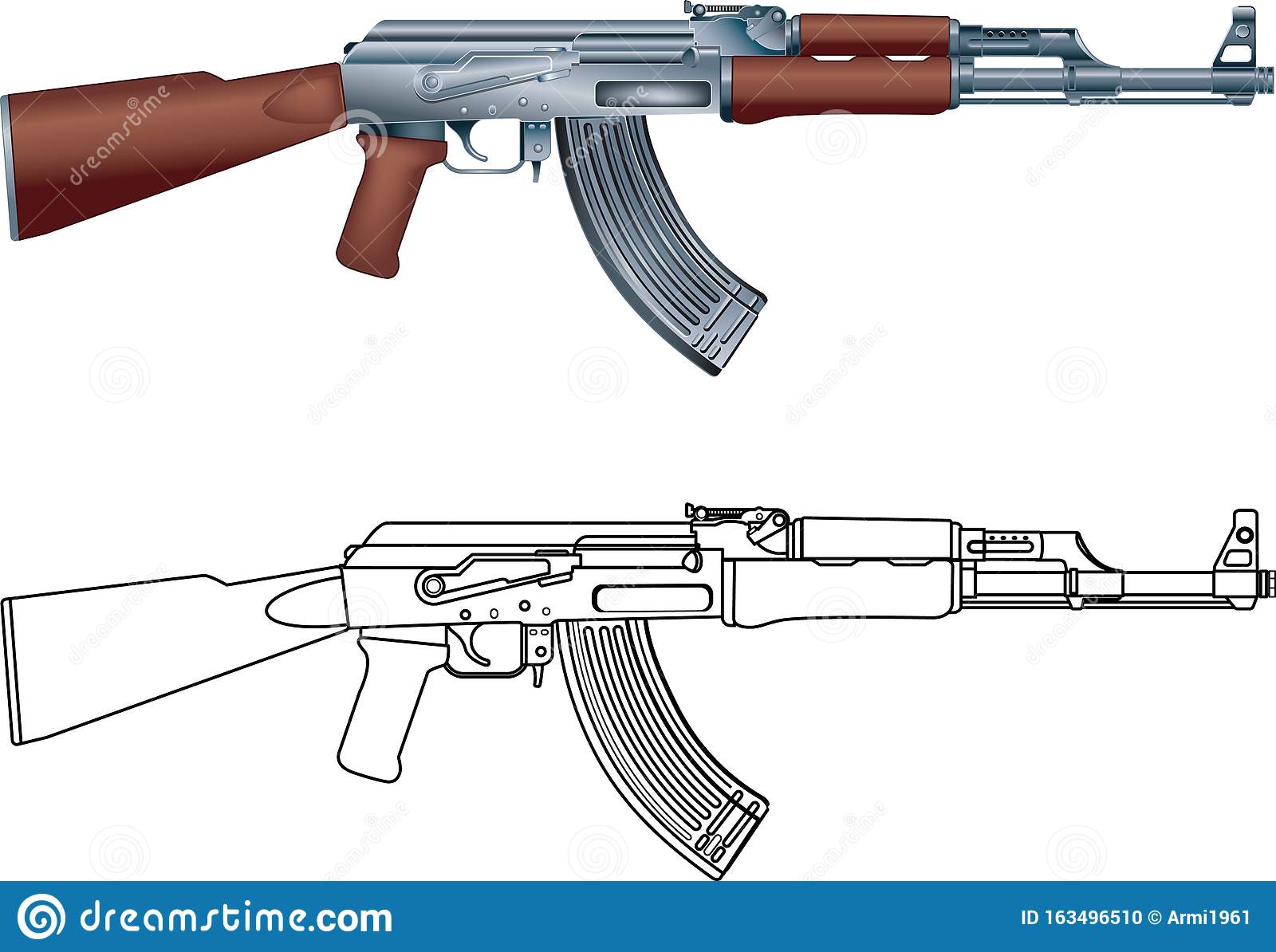 Detail Ak 47 Vector Nomer 30