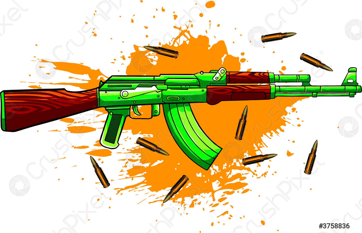 Detail Ak 47 Vector Nomer 43