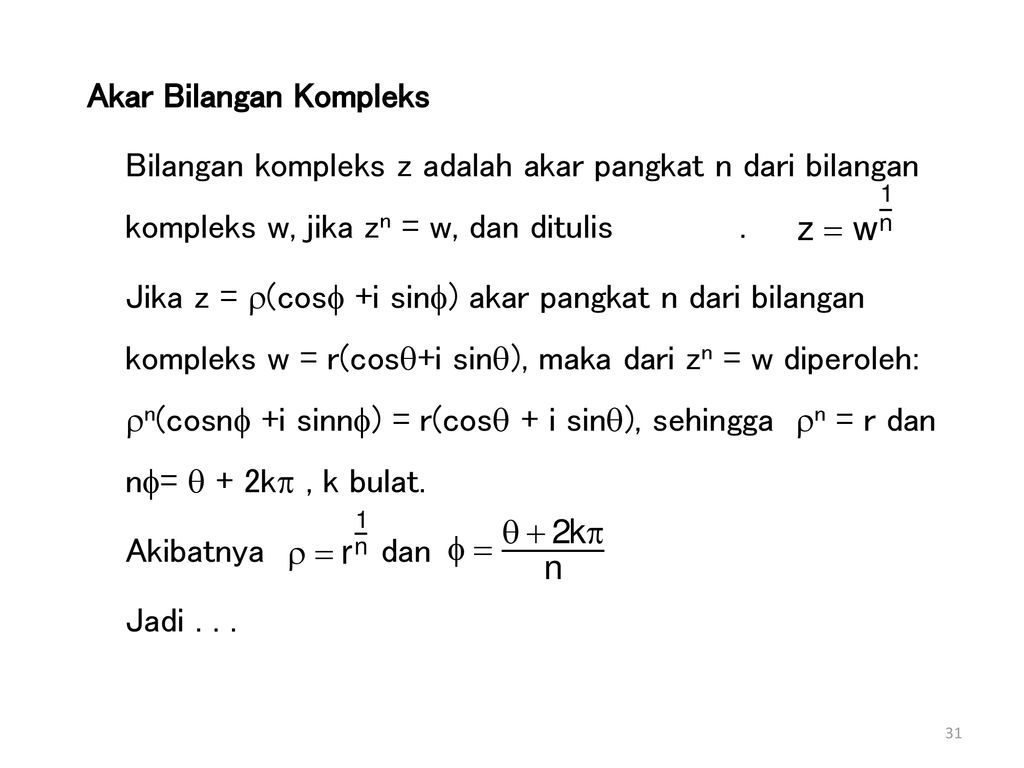 Detail Akar Bilangan Kompleks Nomer 16