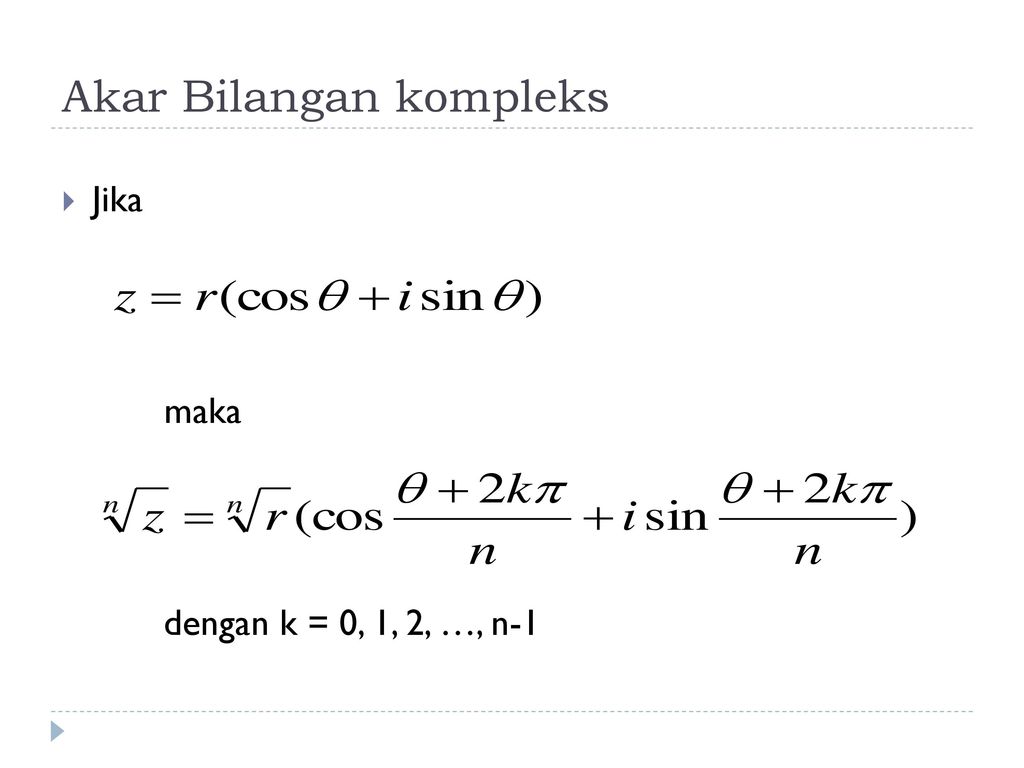 Detail Akar Bilangan Kompleks Nomer 9