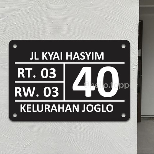 Detail Akrilik Nomor Rumah Nomer 8