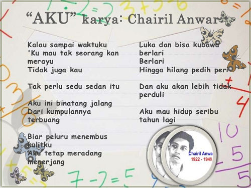 Detail Aku Chairil Anwar Musikalisasi Puisi Nomer 15