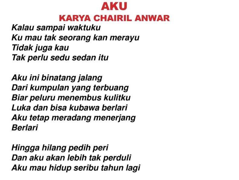 Detail Aku Chairil Anwar Musikalisasi Puisi Nomer 48