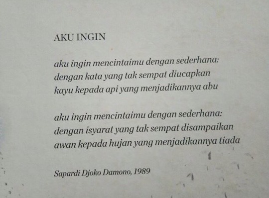 Detail Aku Ingin Mencintaimu Dengan Sederhana Puisi Nomer 20