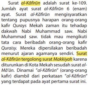 Detail Al Kafirun Tergolong Surat Nomer 36