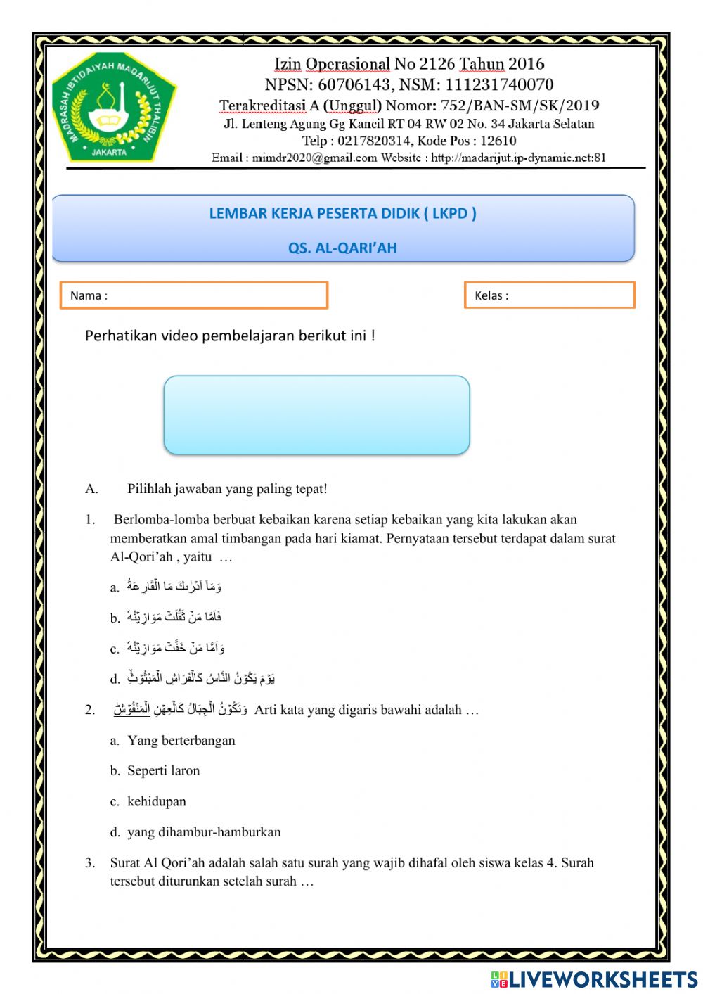 Detail Al Qoriah Diturunkan Sesudah Surat Nomer 33