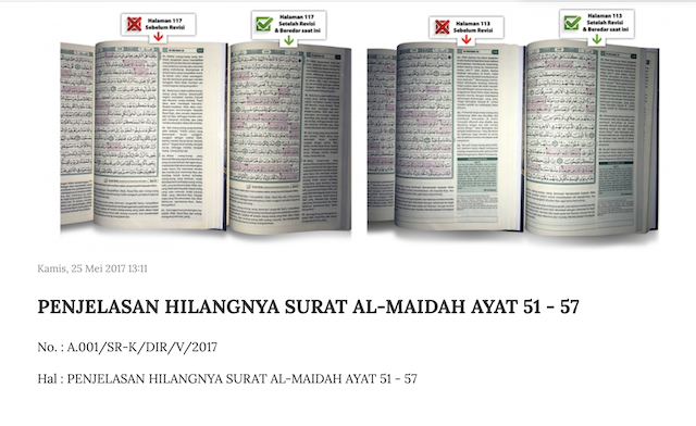 Detail Al Qur An Cetakan Terbaru Ada 4 Surat Palsu Nomer 38