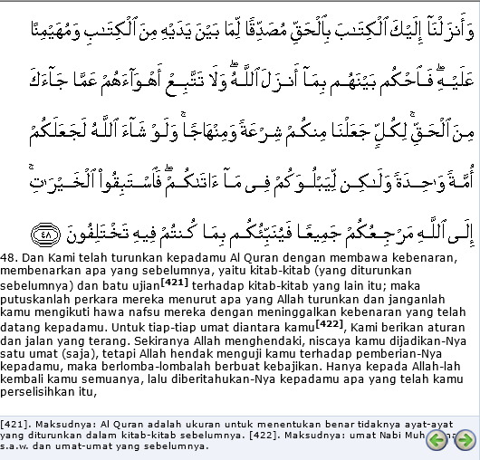 Detail Al Quran Surat Al Maidah Ayat 48 Nomer 11