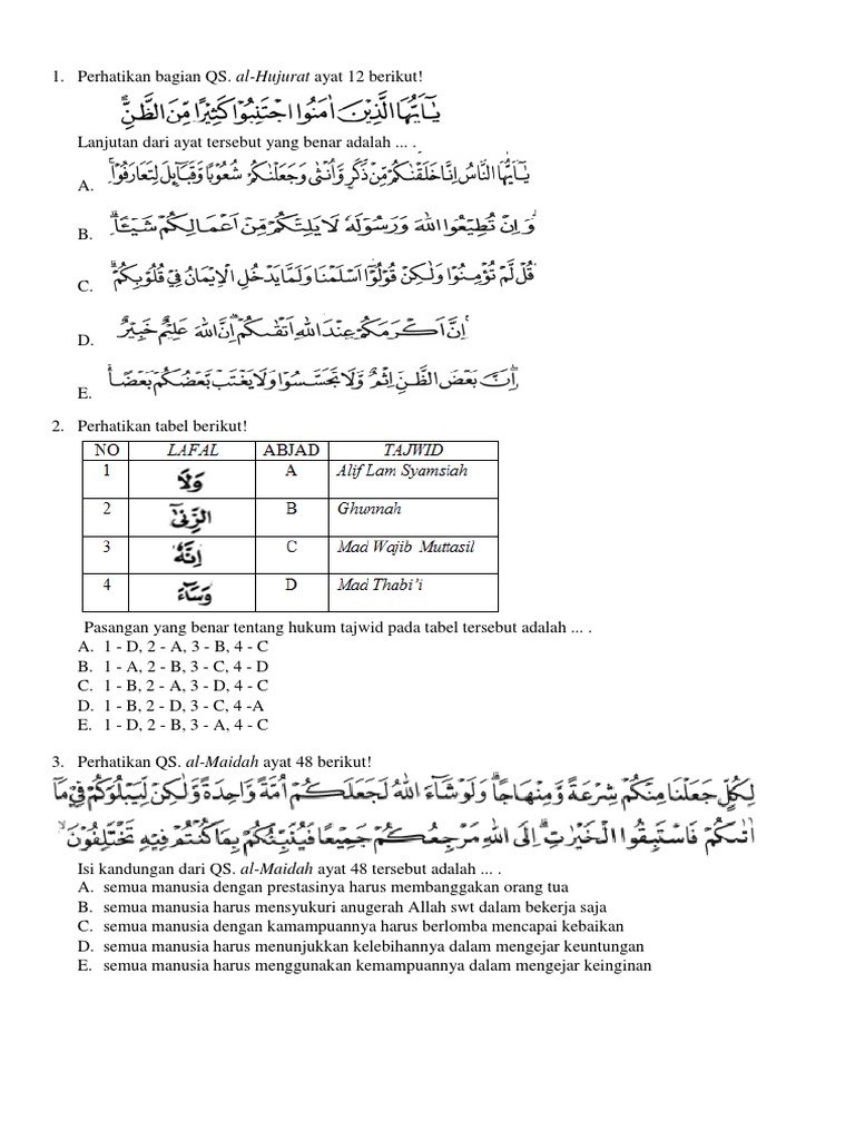 Detail Al Quran Surat Al Maidah Ayat 48 Nomer 52