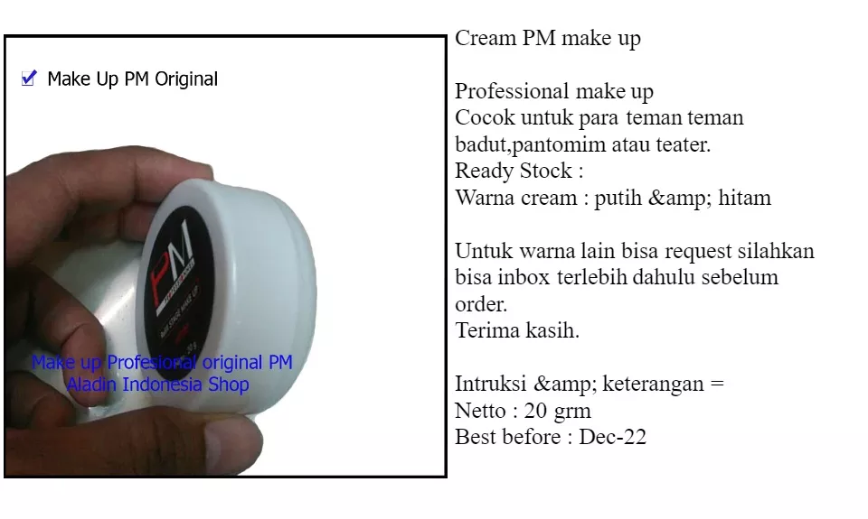 Detail Alat Make Up Pantomim Nomer 38