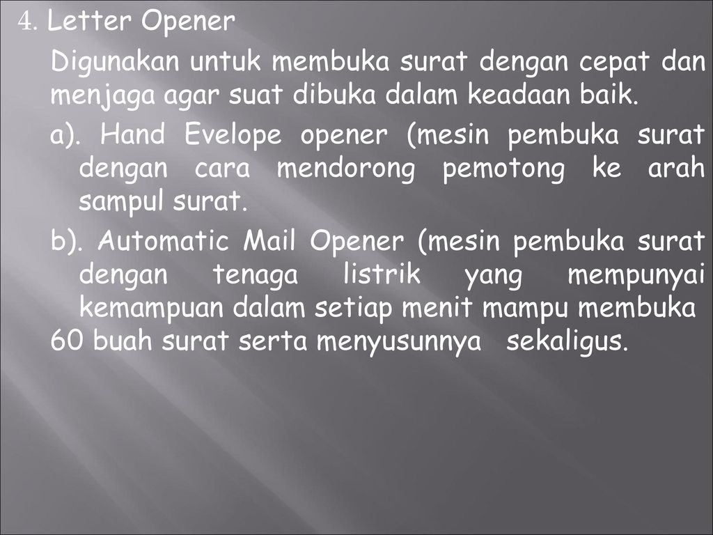 Detail Alat Pembuka Surat Nomer 40