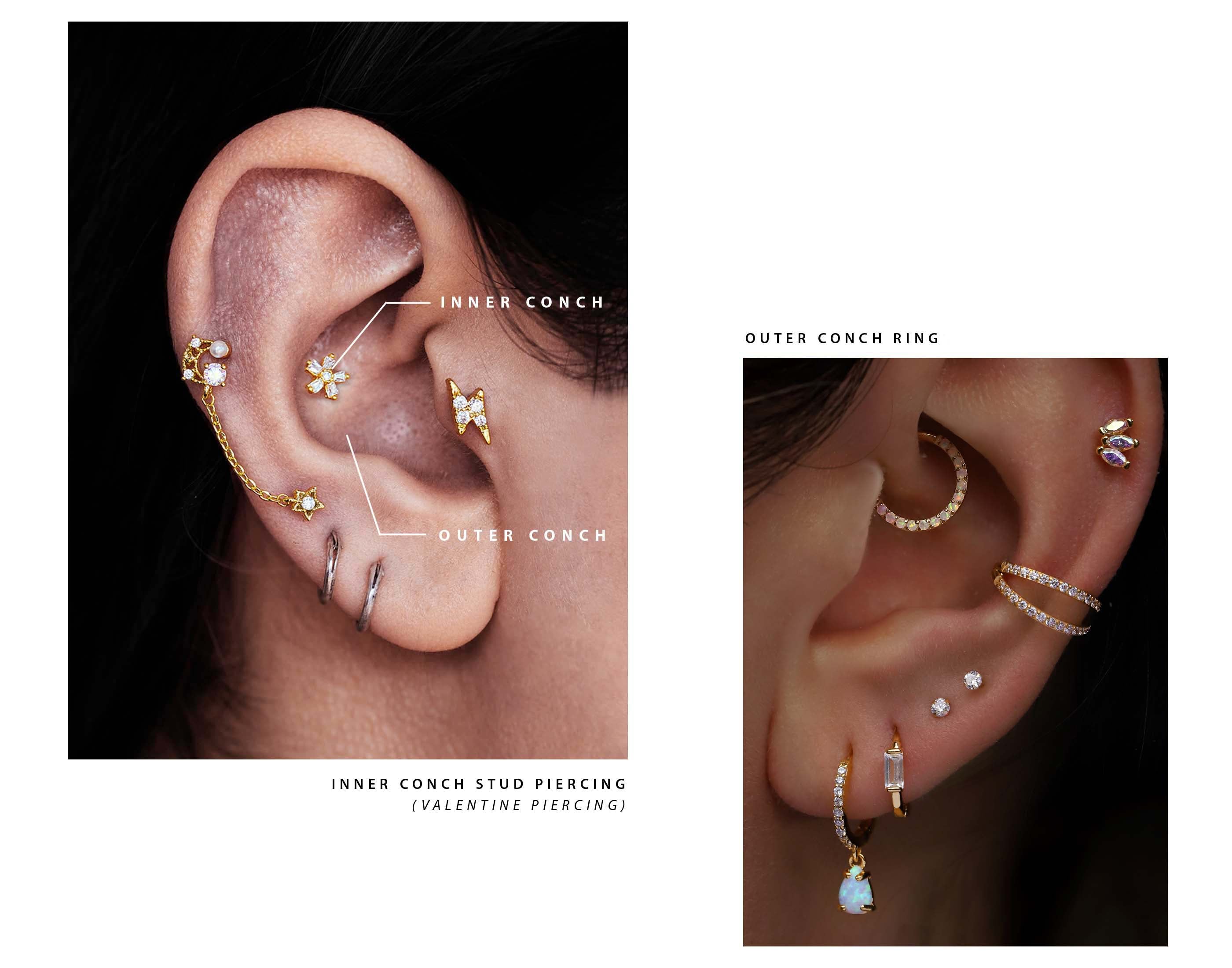 Detail Clear Conch Piercing Nomer 15