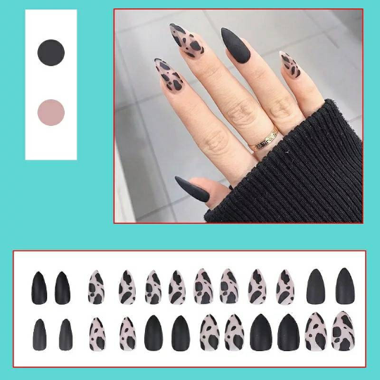 Detail Clear Cow Print Nails Nomer 24