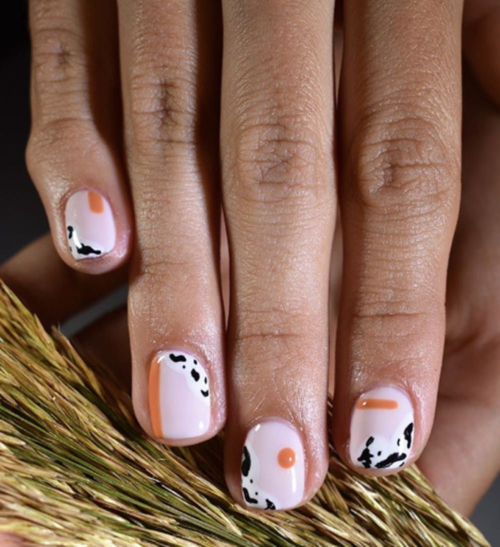 Detail Clear Cow Print Nails Nomer 52