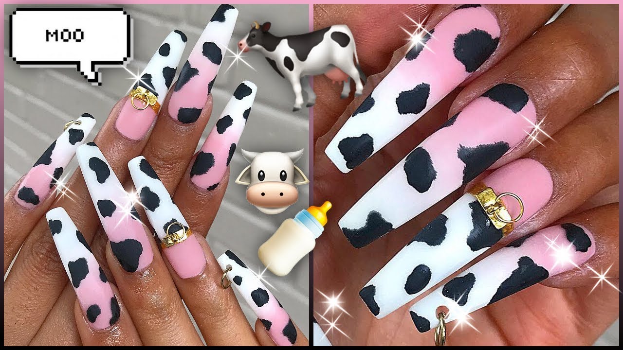 Detail Clear Cow Print Nails Nomer 53