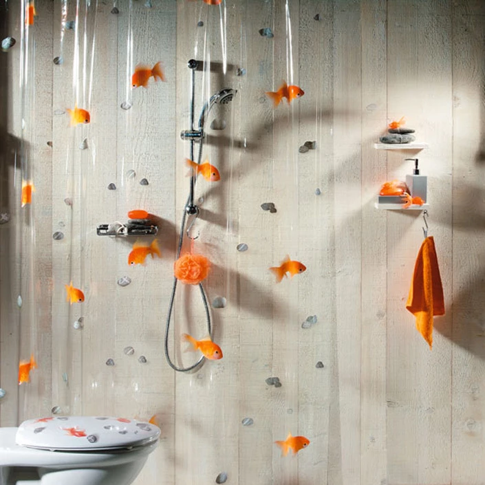Detail Clear Goldfish Shower Curtain Nomer 3