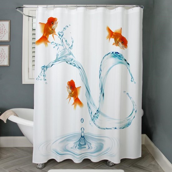 Detail Clear Goldfish Shower Curtain Nomer 41