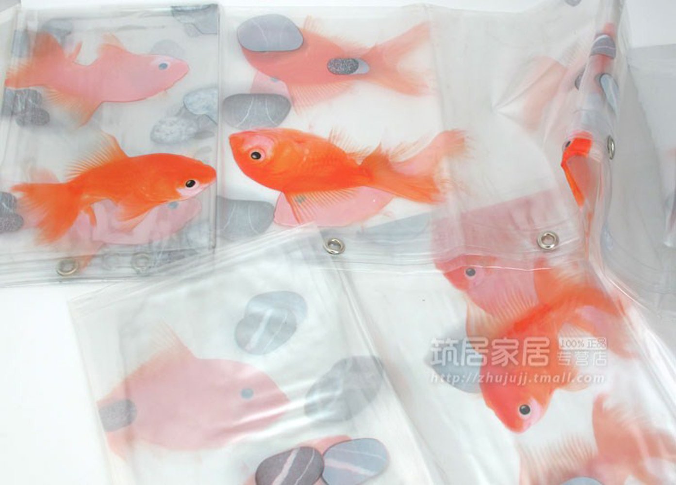 Detail Clear Goldfish Shower Curtain Nomer 45