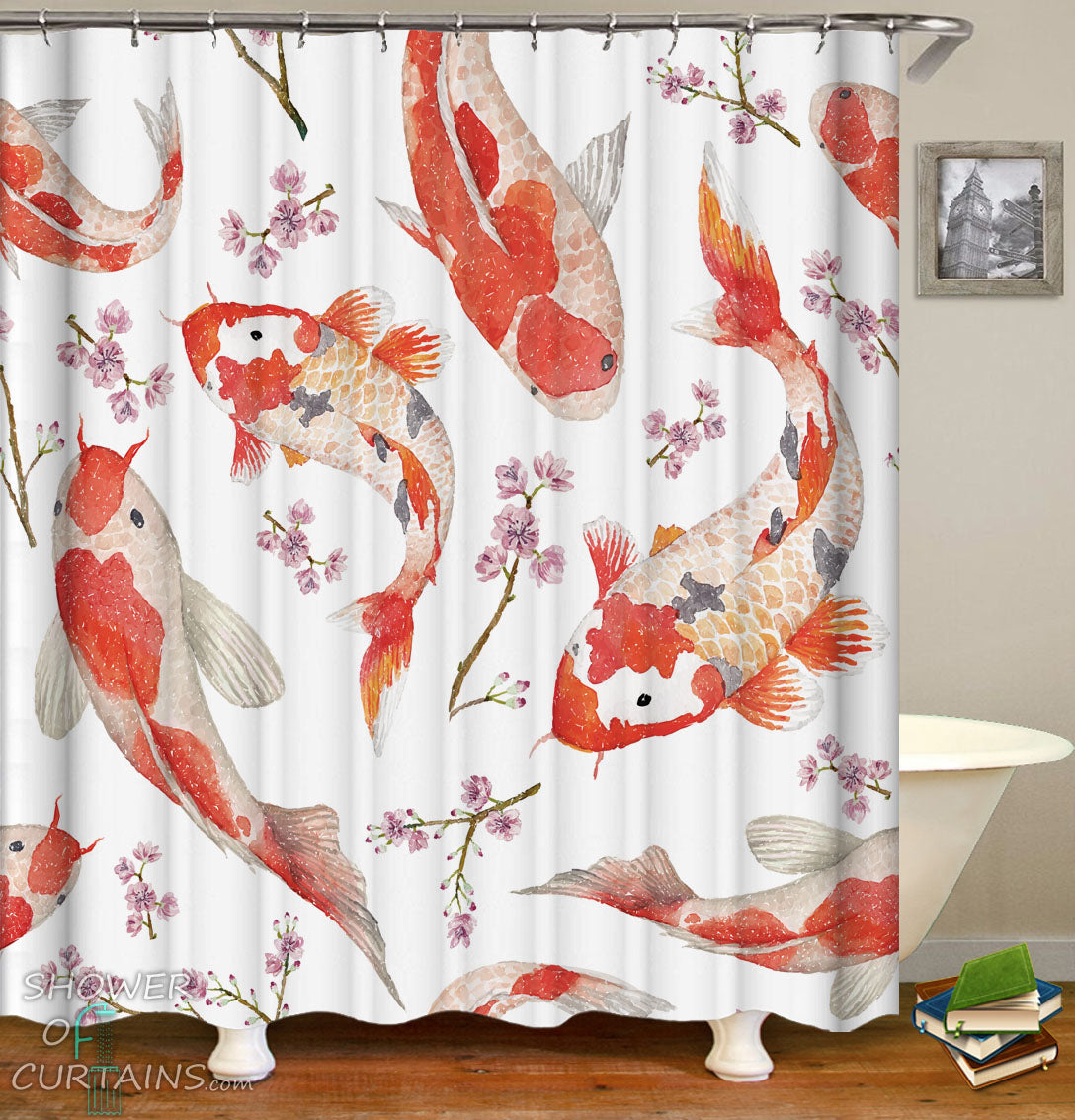 Detail Clear Goldfish Shower Curtain Nomer 54