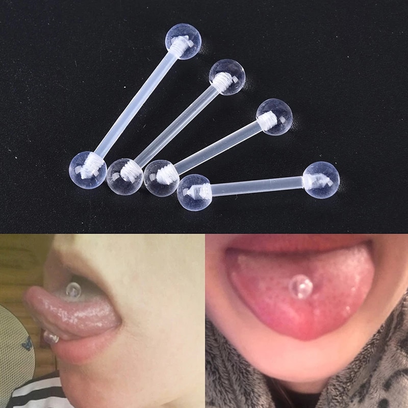 Detail Clear Tongue Piercing Jewelry Nomer 8
