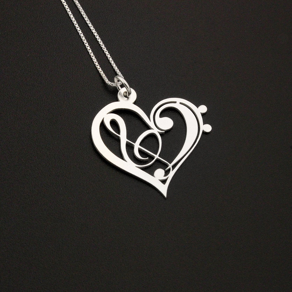 Detail Clef Heart Necklace Nomer 12