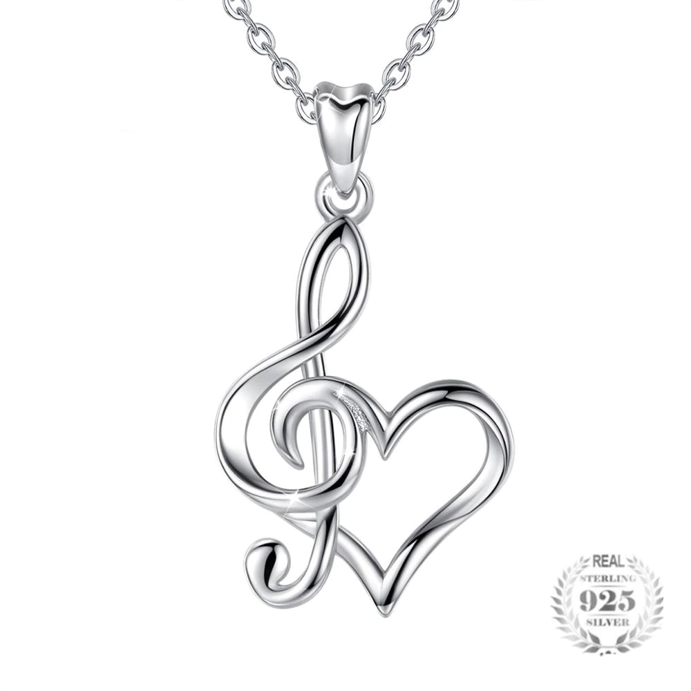 Detail Clef Heart Necklace Nomer 7