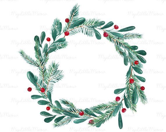 Detail Clip Art Christmas Wreath Nomer 51