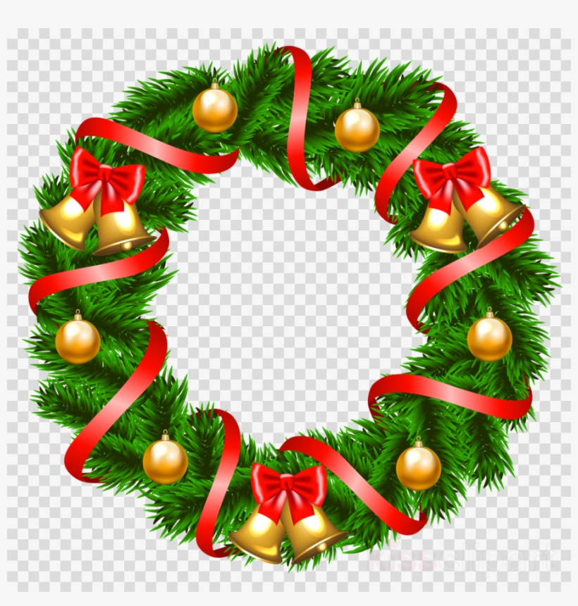 Detail Clip Art Christmas Wreath Nomer 6
