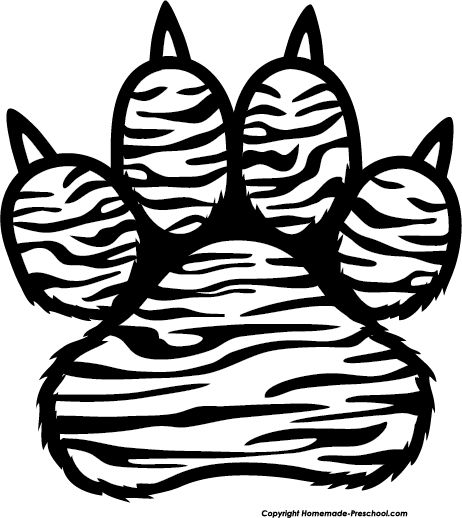 Detail Clip Art Tiger Paw Print Nomer 37