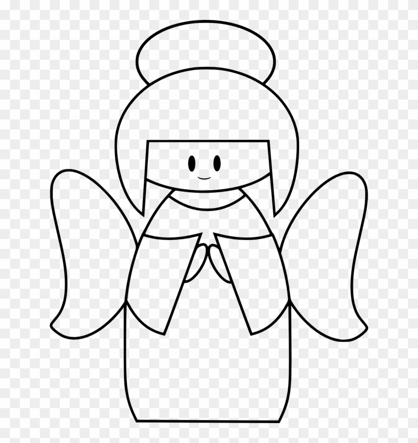 Detail Clipart Angels Free Black And White Nomer 14