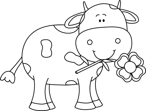 Detail Clipart Black And White Cow Nomer 6