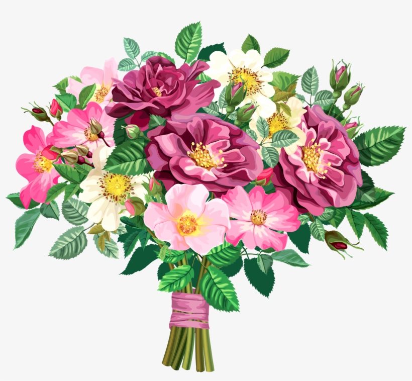 Detail Clipart Bouquet Of Flowers Nomer 7