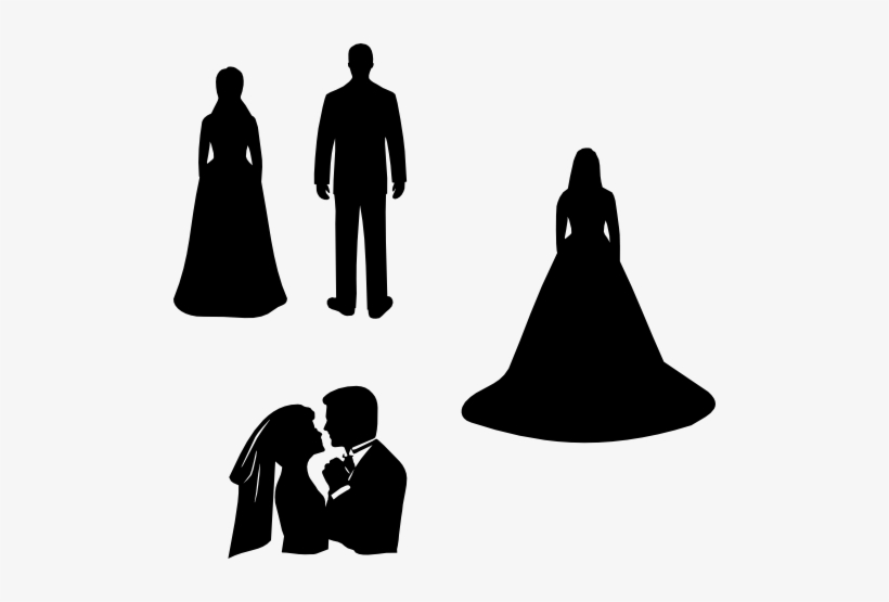 Detail Clipart Bride And Groom Silhouette Nomer 42