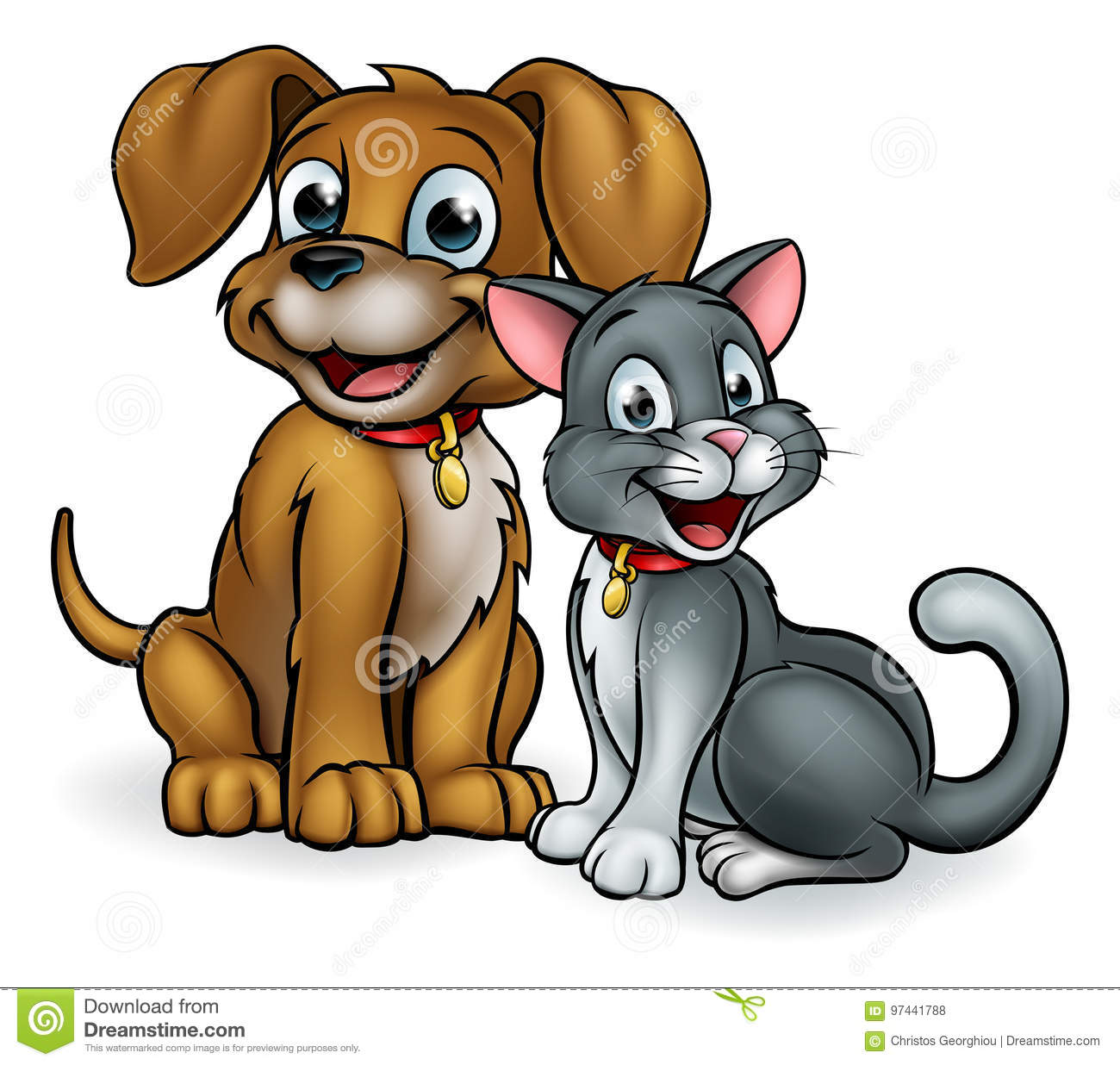 Detail Clipart Cats And Dogs Nomer 15