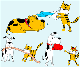 Detail Clipart Cats And Dogs Nomer 37