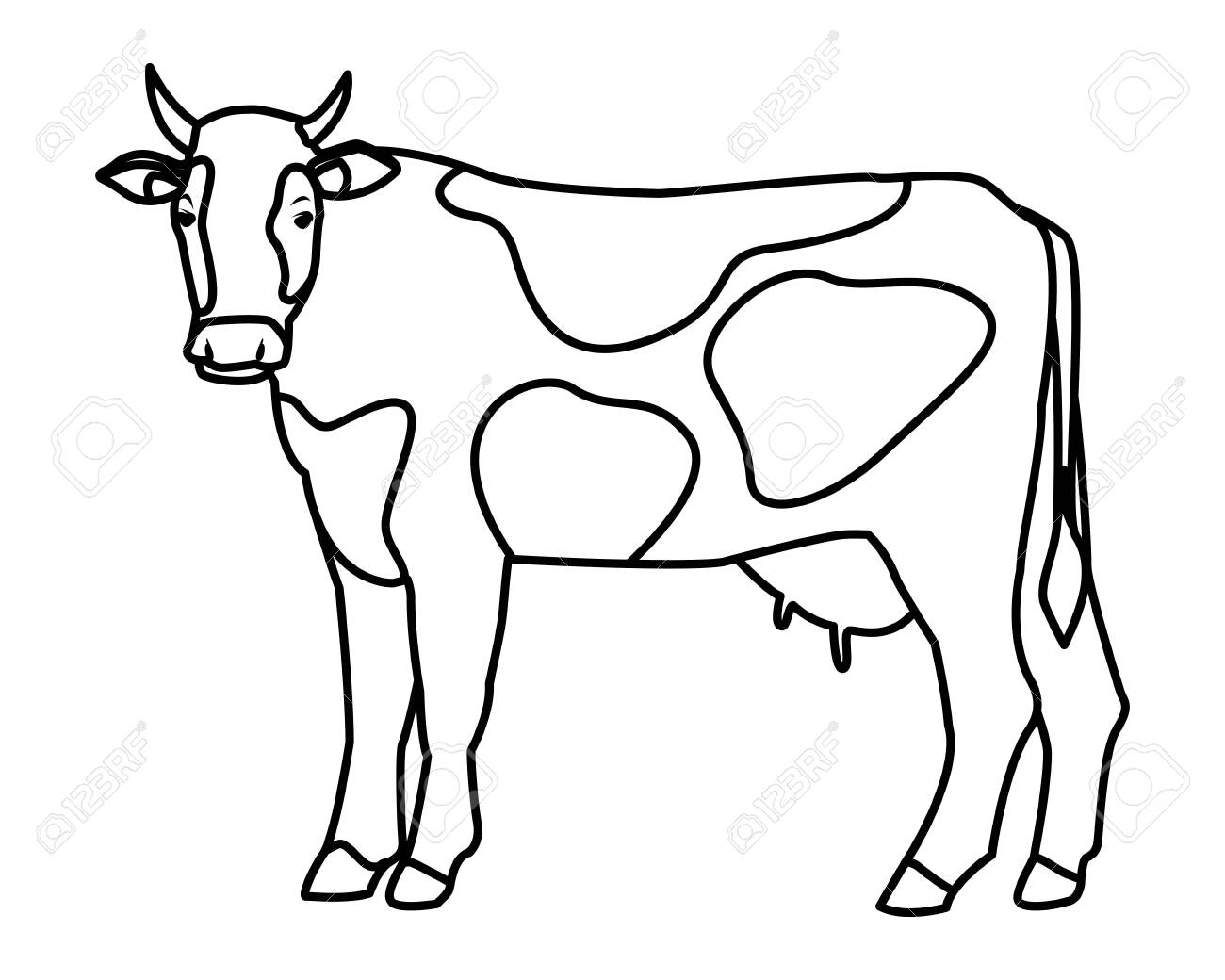 Detail Clipart Cow Black And White Nomer 25