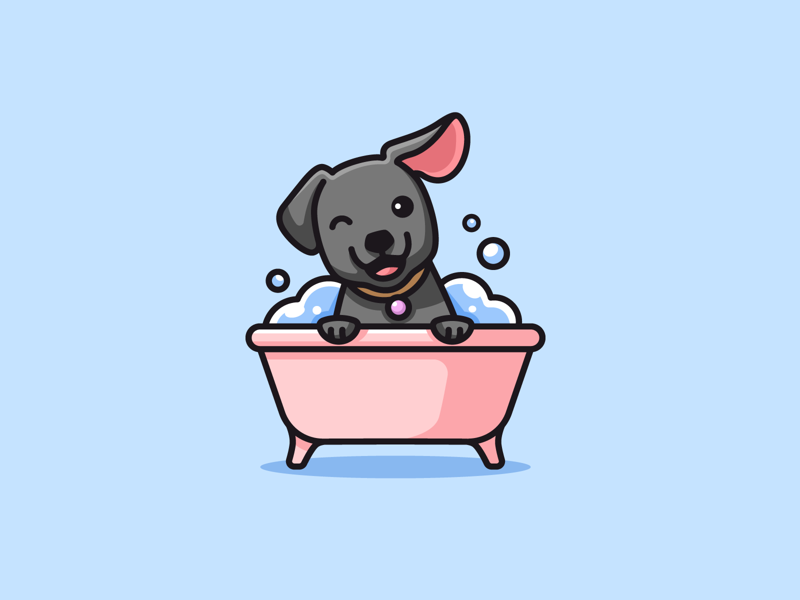 Detail Clipart Dog Bath Nomer 32