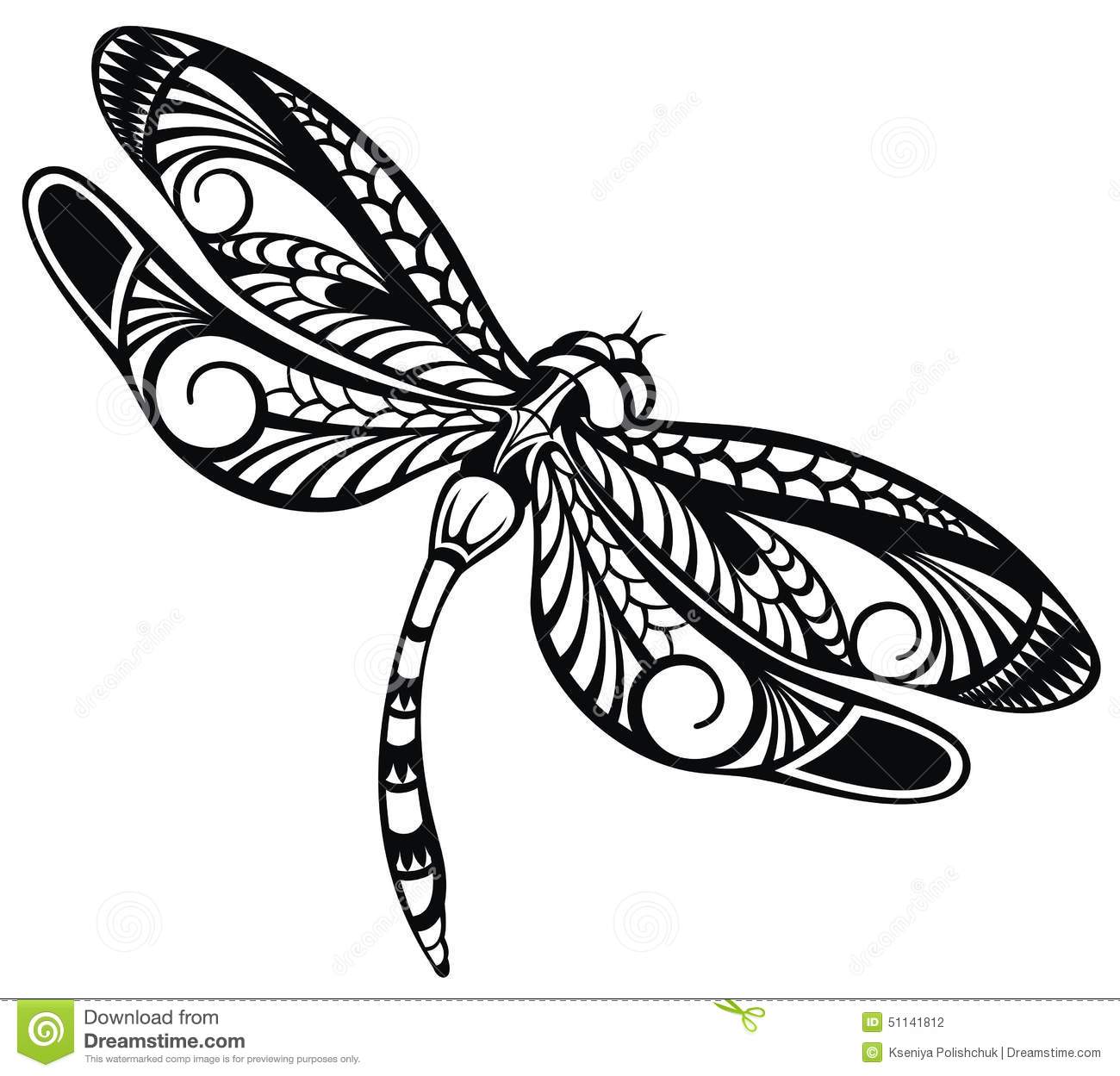 Detail Clipart Dragonfly Black And White Nomer 9