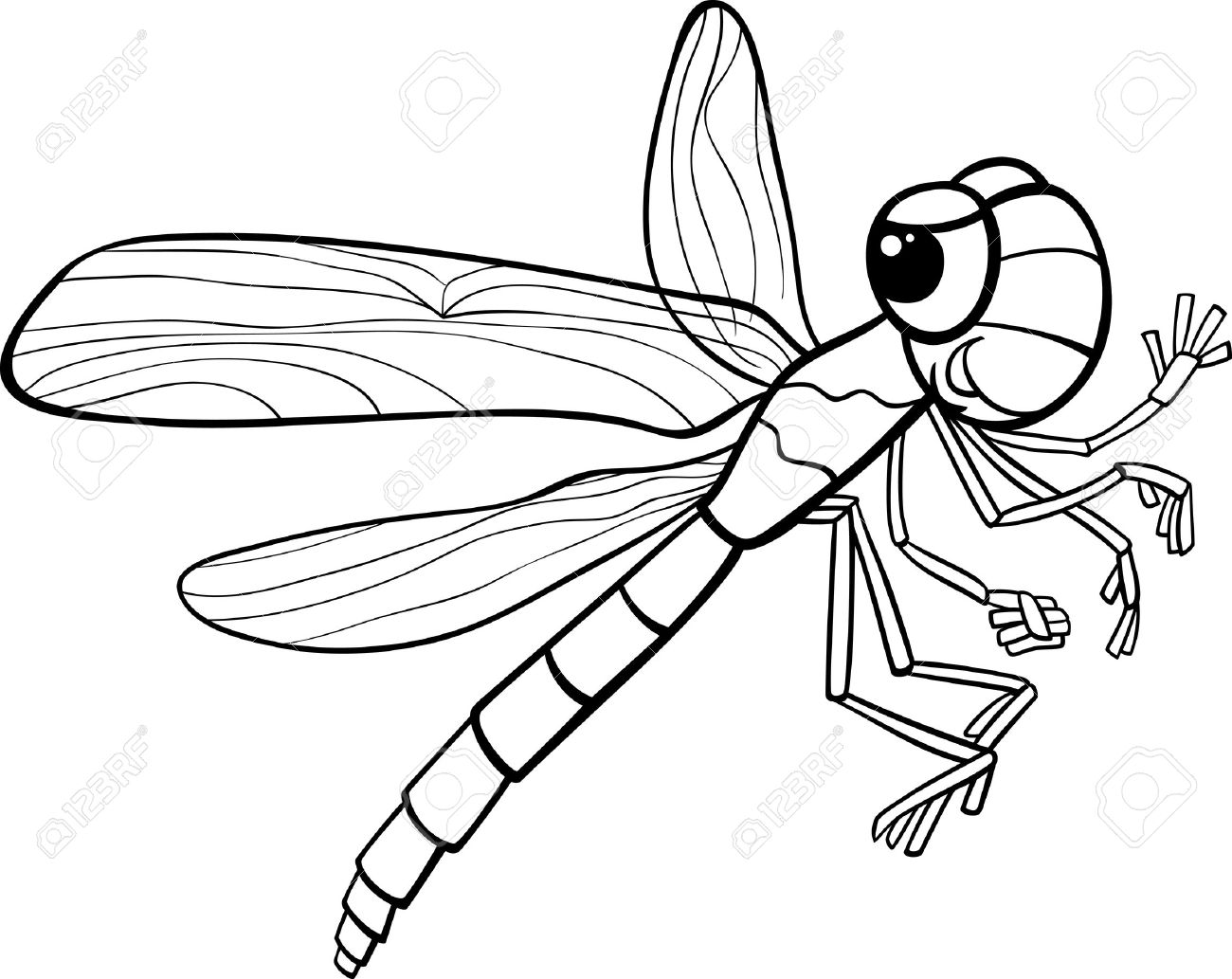 Detail Clipart Dragonfly Black And White Nomer 13